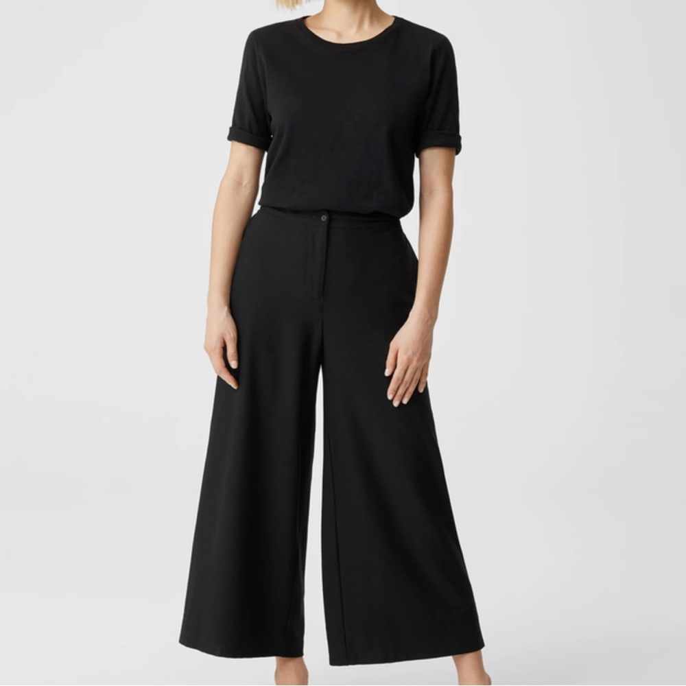 Eileen Fisher System Stretch Crepe Wide-leg Ankle Pant
